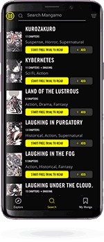Mangamo manga app search screen